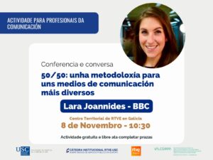 Lara Joannides participará en el próximo encuentro de la Cátedra RTVE-USC